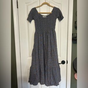 NATURAL LIFE Blue and Brown Floral Dress